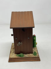 Load image into Gallery viewer, Vintage Cowboy in Outhouse Music Box Made by San Francisco Music Box Company B51