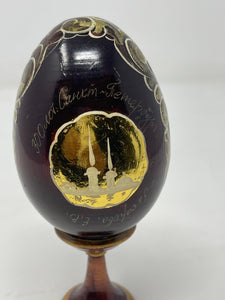 Hand Lacquered Painted  St. Petersburg Wooden Egg B50