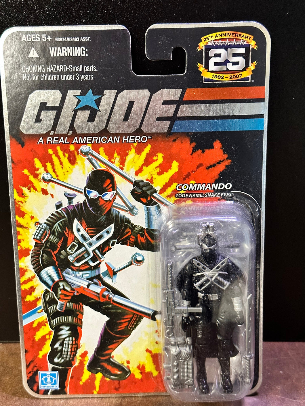 G.I. Joe 25th Anniversary Foil Card 'Snake Eyes' Commando (v.34)