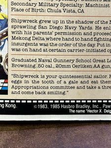 Shipwreck v1 w/cardback gi joe 1985 action figure vintage hasbro arah