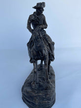 Load image into Gallery viewer, Vtg ne collectors frederic remington bronze statue the cowboy horse art b45