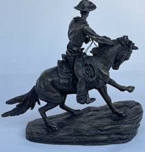 Load image into Gallery viewer, Vtg ne collectors frederic remington bronze statue the cowboy horse art b45