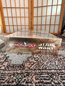 Rare factory sealed monopoly star wars episode 1, collectors edition board game made by hasbro