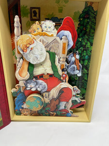 Excellent Used Condition World Bazaar Musical Wooden Book Here Comes Santa Claus. B50