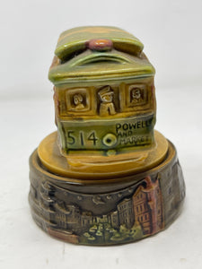 San Francisco Street Car Music Box Pottery Vintage Powell & Mason ST B51