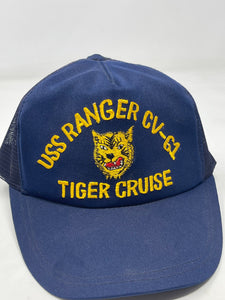 Vintage U.S. Navy USS Ranger CV-61 Tiger Cruise NAVY cap, B51