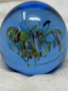 Vintage Glass Flower Sphere - Paperweight / Sculpture