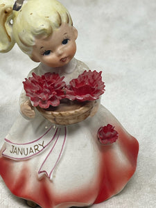 Vintage January Angel of the Month - Ceramic Figurine Aquarius