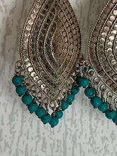 Load image into Gallery viewer, Anna Beck sterling chandelier turquoise earrings.