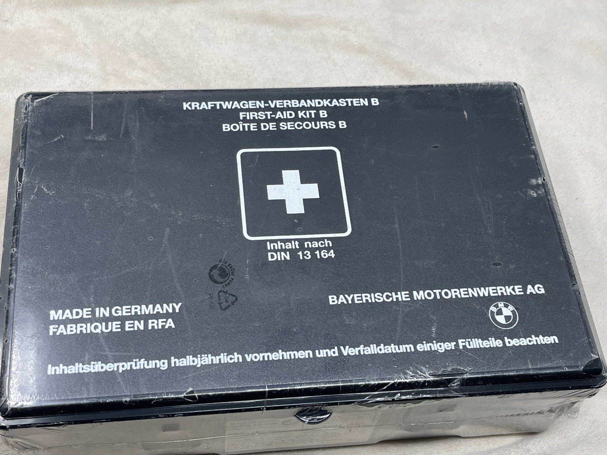 Original BMW First Aid Black First Aid Kid DIN 13 164 - Sealed – Vintage  Vibes