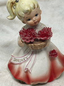 Vintage January Angel of the Month - Ceramic Figurine Aquarius