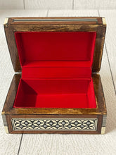 Load image into Gallery viewer, Vintage Handmade Moroccan Marquetry Inlaid Mother of Pearl Jewelry Trinket Box BB