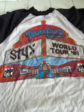 Load image into Gallery viewer, Vintage 1981 Styx World Tour Concert Tee, ‘81 Styx Band Baseball Tee.