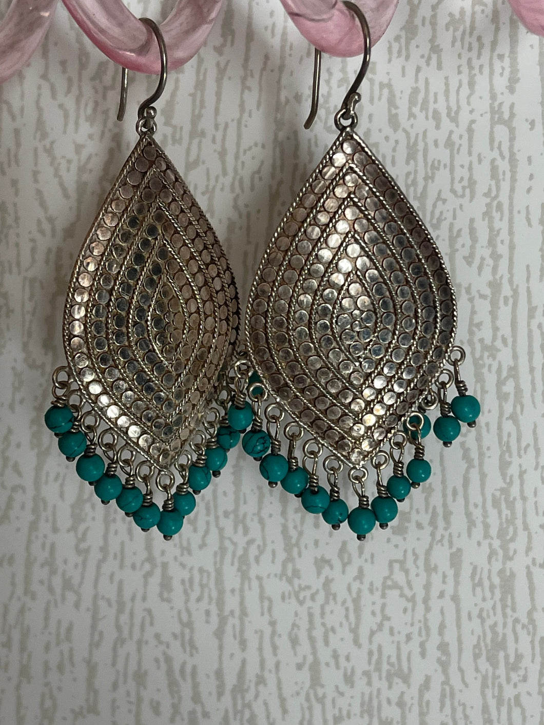 Anna Beck sterling chandelier turquoise earrings.