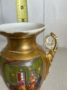 Two Old Paris Porcelain Vases with Figural and Countryside Scenes,B62