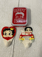 Load image into Gallery viewer, Vintage Betty Boop Lot Wall hangers and tin container B64