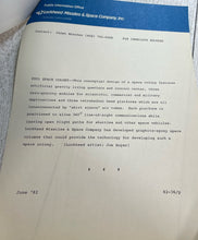 Load image into Gallery viewer, Vintage Lockheed 2001 Space Colony Concept Press release documents. B66