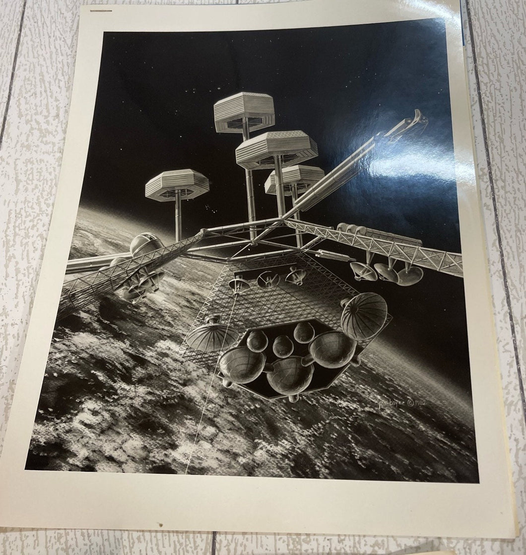 Vintage Lockheed 2001 Space Colony Concept Press release documents. B66