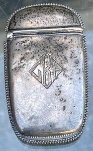 Vintage / Antique Sterling Silver Repousse Match Safe Vesta Case B71