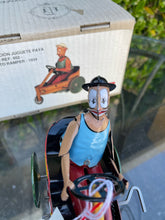Load image into Gallery viewer, Java Tin Litho Wind-up Key Wound - Clown On Tricycle Toy Reproduction-B71