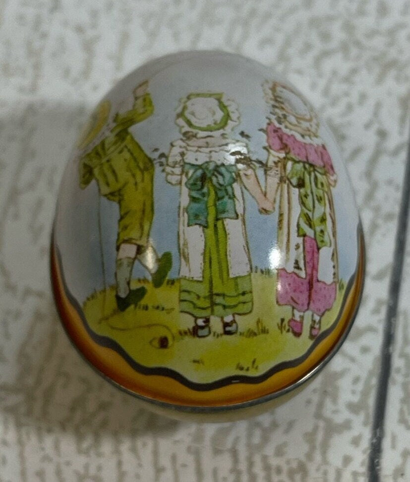 Vintage Ian Logan Designs Swiss Made Tin Easter Egg 2.25