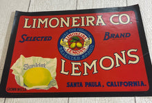 Load image into Gallery viewer, Vintage Unused Limoneira Lemon Company Crate Label NOS B69