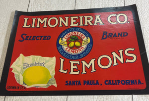 Vintage Unused Limoneira Lemon Company Crate Label NOS B69