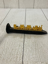 Load image into Gallery viewer, 24k Gold Plated Locomotive Train Figurine on 6” Spike Railroad B64