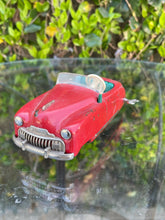 Load image into Gallery viewer, Vintage 1950’s Red Schuco Radio 4012 Convertible Car Tin Toy Windup Western Germany B72