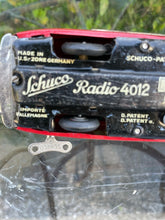 Load image into Gallery viewer, Vintage 1950’s Red Schuco Radio 4012 Convertible Car Tin Toy Windup Western Germany B72