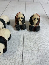 Load image into Gallery viewer, Five Panda Ornaments made of wood B69