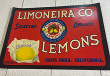 Load image into Gallery viewer, Vintage Unused Limoneira Lemon Company Crate Label NOS B69