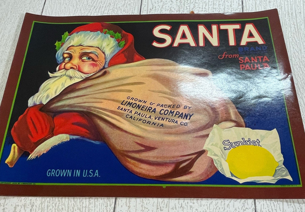 Original* SANTA Claus St Nick Christmas Ventura *Rare ORANGE* Label Not A Copy! B69