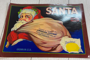 Original* SANTA Claus St Nick Christmas Ventura *Rare ORANGE* Label Not A Copy! B69