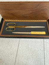 Load image into Gallery viewer, Vintage Solingen Germany Scissors &amp; Letter Opener in Wood Display Box B70