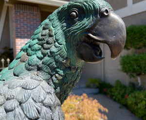 Late 20th Century Monumental Bronze Parrot Sculpture after Jules Moigniez