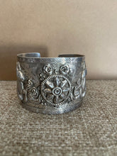 Load image into Gallery viewer, Hand Carved, sterling silver cuff bracelet