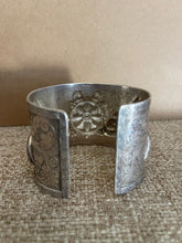 Load image into Gallery viewer, Hand Carved, sterling silver cuff bracelet