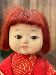 Vintage Gofun Japanese Doll with glass eyes