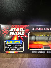 Load image into Gallery viewer, Star Wars Darth Maul Double Lightsaber Electronic Lights Sounds Hasbro 1999 NEW