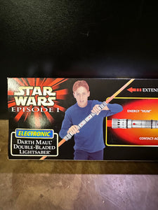 Star Wars Darth Maul Double Lightsaber Electronic Lights Sounds Hasbro 1999 NEW