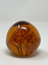 Load image into Gallery viewer, Vintage 3 Trumpet Flowers Hand Crafted Art Glass Paperweight Controlled Bubbles.B47