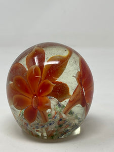 Vintage Floral Glass Paper Weight