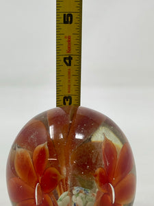 Vintage Floral Glass Paper Weight