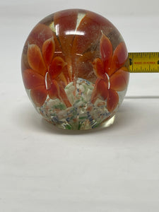 Vintage Floral Glass Paper Weight