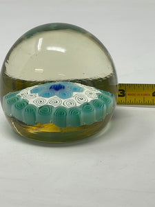 Vintage Murano Glass Italy Millefiori Flowers Art Italian Glass Paperweight B47