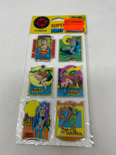 Load image into Gallery viewer, 1988 DC Comics Super Heroes Puffy Stickers Superman Batman Robin Riddler Sealed B49